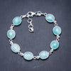 Natural Amazonite Handmade Unique 925 Sterling Silver Bracelet 7-8 Y2846