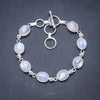 Natural Amethyst Handmade Unique 925 Sterling Silver Bracelet 7 1/2-8 Y2819