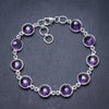 Natural Amethyst Handmade Unique 925 Sterling Silver Bracelet 7 1/2-8 Y2890