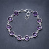 Natural Amethyst Handmade Unique 925 Sterling Silver Bracelet 7 1/2-8 Y3446