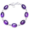 Natural Amethyst Handmade Unique 925 Sterling Silver Bracelet 7 1/4-8 1/4 Y1914