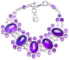 Natural Amethyst Handmade Unique 925 Sterling Silver Bracelet 7 1/4-8 Y1331