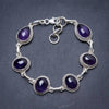 Natural Amethyst Handmade Unique 925 Sterling Silver Bracelet 7 3/4-8 3/4 Y2867