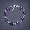 Natural Amethyst Handmade Unique 925 Sterling Silver Bracelet 7-7 3/4 Y2827