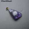 Natural Amethyst Stone Nugget Pendant Black Leather Cord Chains Necklace Fashion Gemstone Jewelry