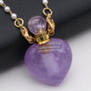 Natural Amethysts Perfume Bottle Pendant Necklace Pearl Chains Essential Oil Diffuser Agates Pendant Necklace For Women Jewerly