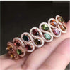Natural And Real Tourmaline bangle Tourmaline bracelet 925 sterling silver 4*6mm 14pcs