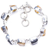 Natural Apache Gold Stone and Citrine Handmade Unique 925 Sterling Silver Bracelet 5 3/4-7 Y1922