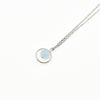 Natural Aquamarine Chokers Necklaces 925 Silver Circle Charms Healing Crystal Blue Stones Fine Jewelry Women Girl #B014N