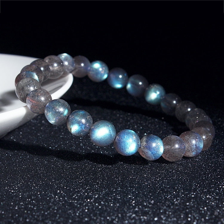 Natural Ash Moonlight Stone Hand String PULL Feldspar Bracelet Cat Eye Crystal Hand String Jewelry Can Pond Customized