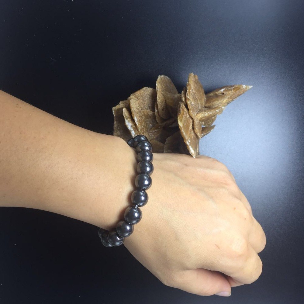 Natural Bead Bracelet Charm Bracelet Men Pave Setting Black Natural Stone Beads Bracelets Bangles pulseira masculina men jewelry