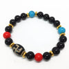 Natural Black Agate Stone Bracelet Dzi Beads Amulet Tibetan Dzi Beads Bracelet for Men and Women Bring Lucky