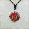 Natural Black Crystal Maple Leaves Pendant Necklace 8 Color Long Necklace Stone Necklace For Women Jewelry Wedding Beads Knotted