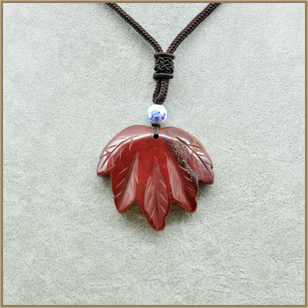 Natural Black Crystal Maple Leaves Pendant Necklace 8 Color Long Necklace Stone Necklace For Women Jewelry Wedding Beads Knotted