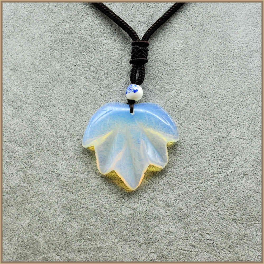 Natural Black Crystal Maple Leaves Pendant Necklace 8 Color Long Necklace Stone Necklace For Women Jewelry Wedding Beads Knotted