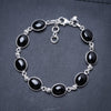 Natural Black Onyx Handmade Unique 925 Sterling Silver Bracelet 7 1/2-8 1/4 Y3406