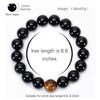 Natural Black Onyx with Tiger eye Stone Beads Men Jewelry Bracelet 12 Constellation Leo Lovers Energy Balance Bracelet