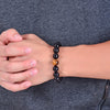 Natural Black Onyx with Tiger eye Stone Beads Men Jewelry Bracelet 12 Constellation Leo Lovers Energy Balance Bracelet