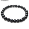 Natural Black Tourmaline 8mm Stone Round Beads Elastic Line Bracelets Fashion Woman Jewelry