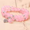 Natural Blue Rose Chalcedony Crystal Bracelets Lucky Tibetan Silver Leaf Lovers Crystal Bracelet Korean Ornaments Circle Gift