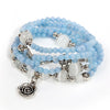 Natural Brazil Crystal Stone Rose Flower Cat's Eyes Multi-layer Bracelet 108 Prayer Beads Buddha Beads Rosary