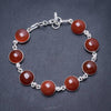 Natural Carnelian Handmade Unique 925 Sterling Silver Bracelet 7 1/2-8 Y2836