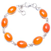 Natural Carnelian Handmade Unique 925 Sterling Silver Bracelet 7 1/4-7 3/4 Y1979
