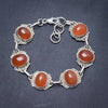 Natural Carnelian Handmade Unique 925 Sterling Silver Bracelet 7-8  Y2895