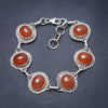Natural Carnelian Handmade Unique 925 Sterling Silver Bracelet 7-8 Y3420