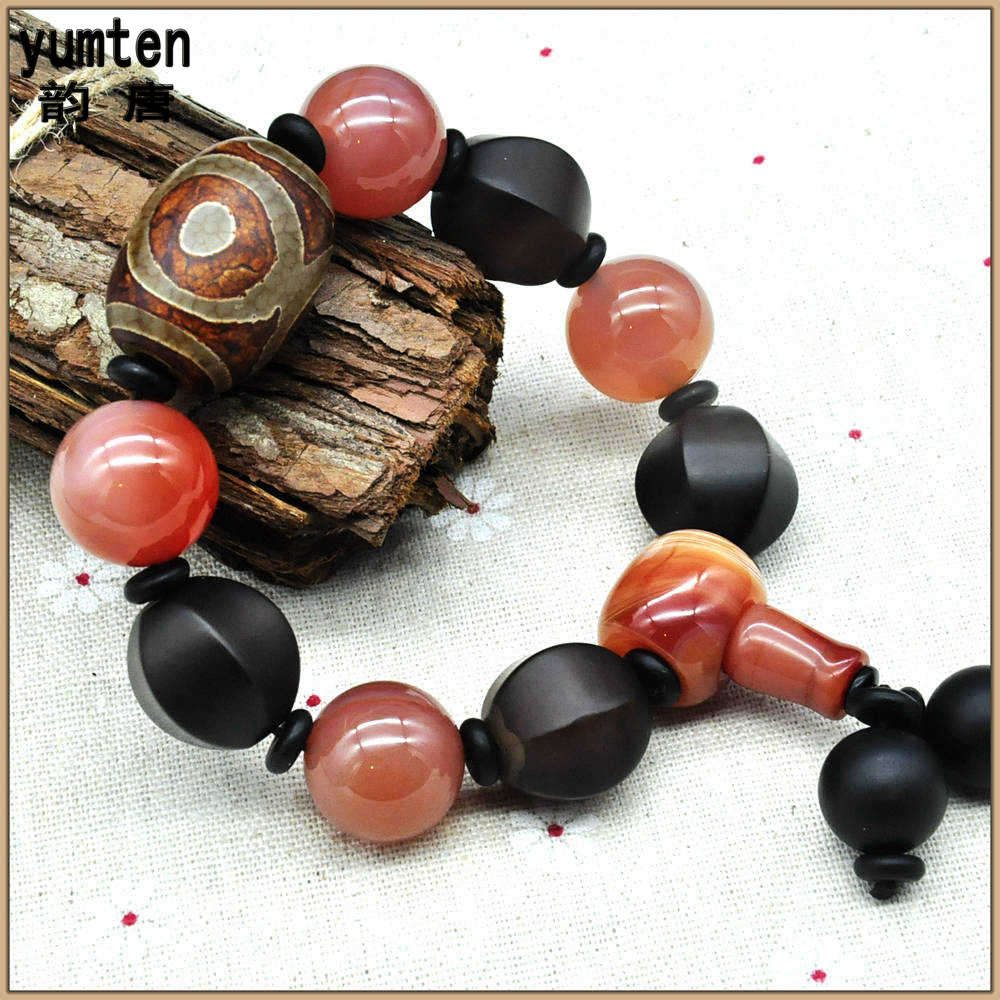 Natural Carnelian Tibetan Agate Beads Bracelets Crystal Men Women Black Obsidian Bracelet Natural Stone Beads Men Women Sieraden