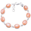 Natural Chalcedony Handmade Unique 925 Sterling Silver Bracelet 7 3/4-8 1/4 Y1965