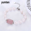 Natural Charm White Pearl Beads 9-10mm Crystal Stone Nearround Bracelets Women Bridal Pulseiras Para As Mulheres Pearl Jewelry