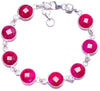 Natural Cherry Ruby Handmade Unique 925 Sterling Silver Bracelet 7-7 3/4 Y1310