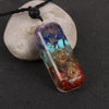 Natural Chip Gravel Stone Resin 7 Chakra Orgone Energy Pendant Necklace Reiki Healing Pendulum Amulet  For Men Women Couples