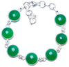 Natural Chrysoprase Handmade Unique 925 Sterling Silver Bracelet 7-8 1/4 Y0020