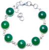 Natural Chrysoprase Handmade Unique 925 Sterling Silver Bracelet 7-8 1/4 Y0022