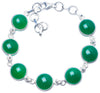 Natural Chrysoprase Handmade Unique 925 Sterling Silver Bracelet 7-8 1/4 Y0838