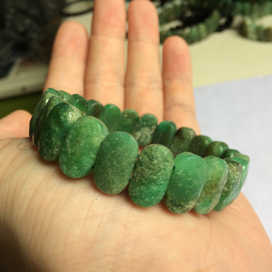 Natural Chrysoprase stone beads bracelet natural gemstone bangle DIY jewelry bracelet for woman for gift   !
