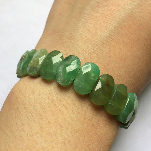 Natural Chrysoprase stone beads bracelet natural gemstone bangle fine jewelry bracelet for woman for gift   !