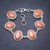 Natural Coral Handmade Unique 925 Sterling Silver Bracelet 7 1/4-8 1/4 Y2815