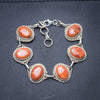 Natural Coral Handmade Unique 925 Sterling Silver Bracelet 7-8 Y3459