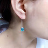 Natural Crystal Blue Gemstone Natural Topaz Earrings Brand Women Earrings Fashion Gift For Friend