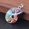 Natural Crystal Gem Conch Pendant Necklace Seven Chakra Energy Stone Yoga Meditation Jewelry Women's Jewelry Ball Bead Chain