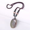 Natural Crystal Gem Stone Love water Drop Necklaces Pendants Pink Quartz Amber Agate Obsidian Opal Lapis Lazuli Healing Jewelry