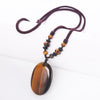 Natural Crystal Gem Stone Love water Drop Necklaces Pendants Pink Quartz Amber Agate Obsidian Opal Lapis Lazuli Healing Jewelry