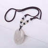 Natural Crystal Gem Stone Love water Drop Necklaces Pendants Pink Quartz Amber Agate Obsidian Opal Lapis Lazuli Healing Jewelry