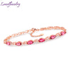 Natural Dia Pink Marquise Tourmaline Wedding Bracelet Jewelry Solid 18K Rose Gold Genuine Gemstone for Women Birthd Gift