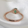Natural Emerald Gemstone Simple Ring S925 Sterling Silver Fine  Weddings Jewelry for Women  MeiBaPJFS