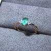 Natural Emerald Gemstone Simple Ring S925 Sterling Silver Fine  Weddings Jewelry for Women  MeiBaPJFS