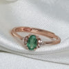 Natural Emerald Gemstone Simple Ring S925 Sterling Silver Fine  Weddings Jewelry for Women  MeiBaPJFS